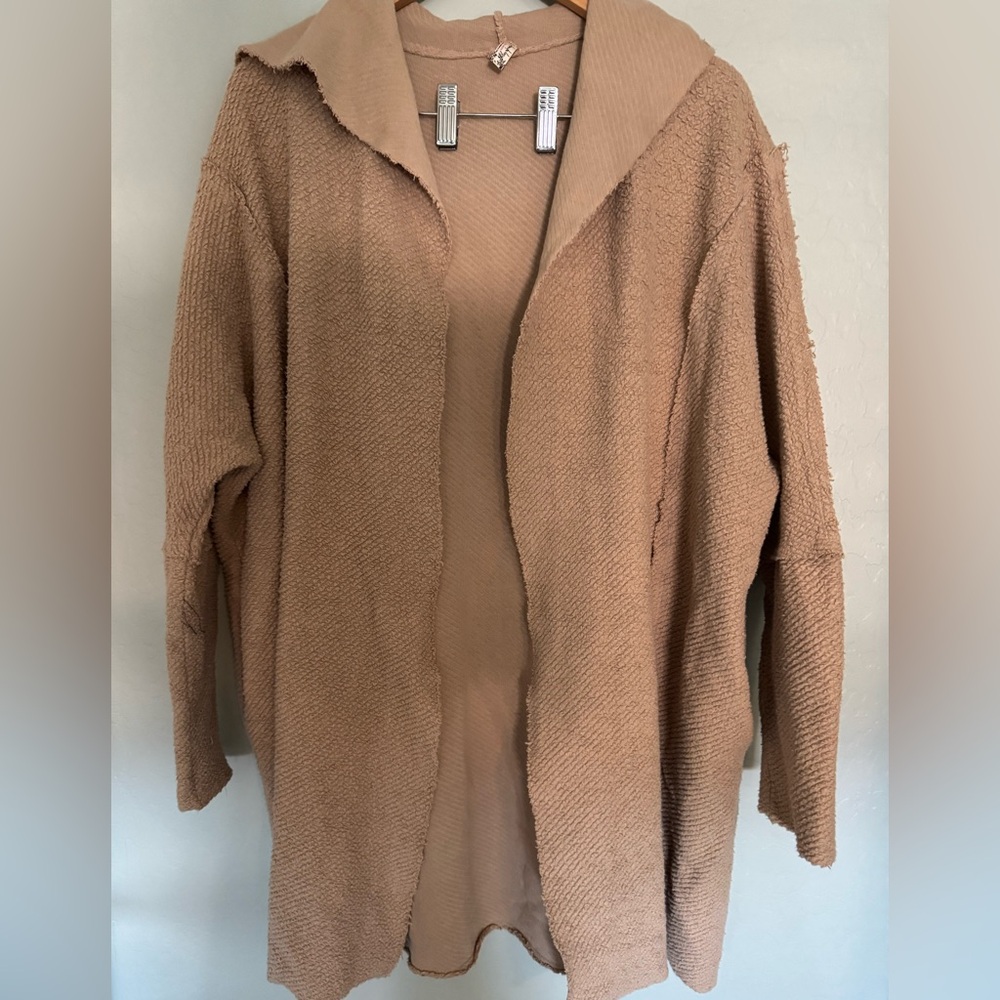 Intimately Free People hooded tan cardigan oversized